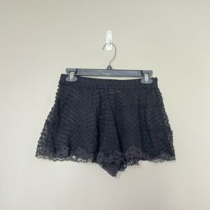 Raven & Sparrow Black Textured Dot Lounge Shorts/ Lingerie - Small